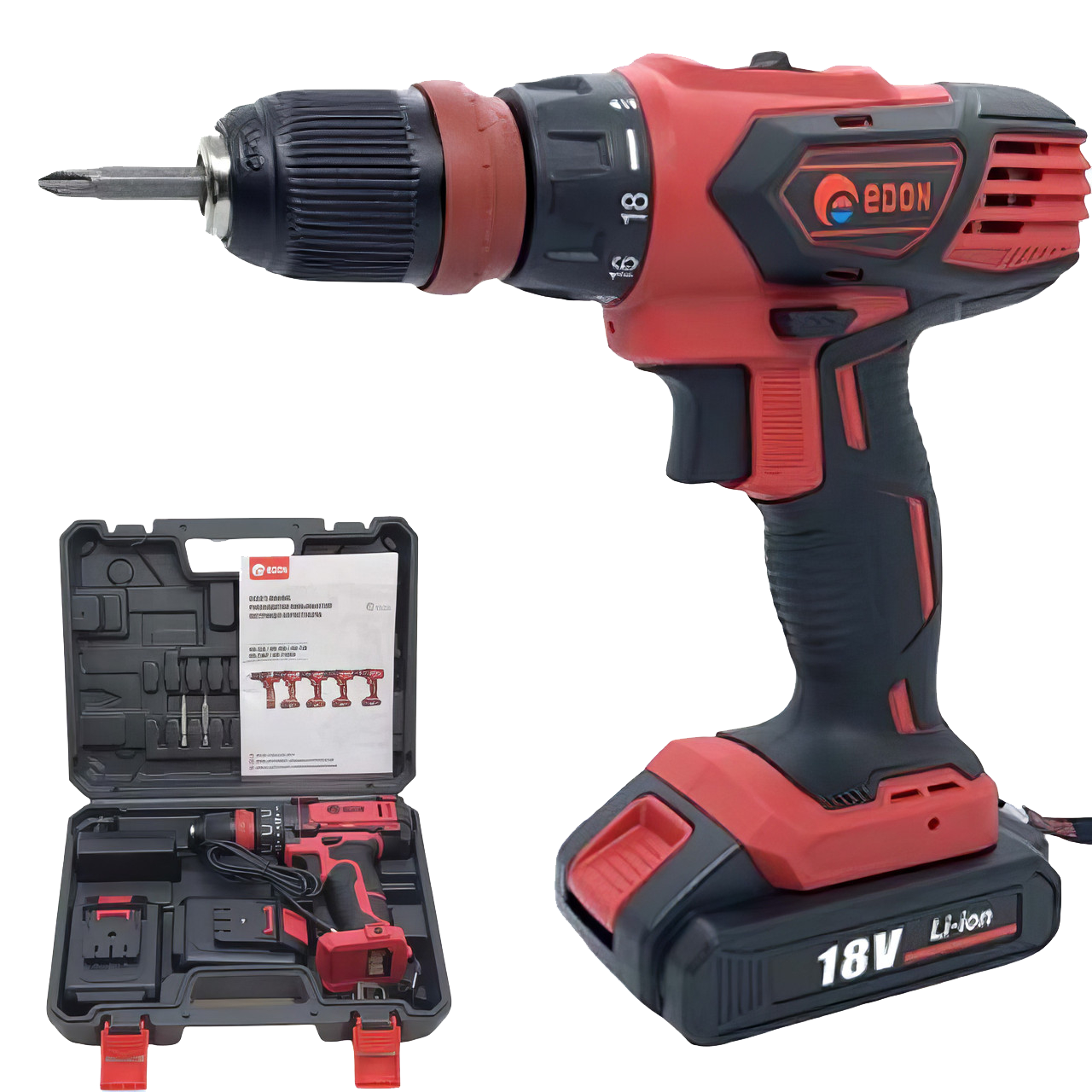 Акумуляторний шуруповерт Edon AD-21AUN, швидкознімний патрон