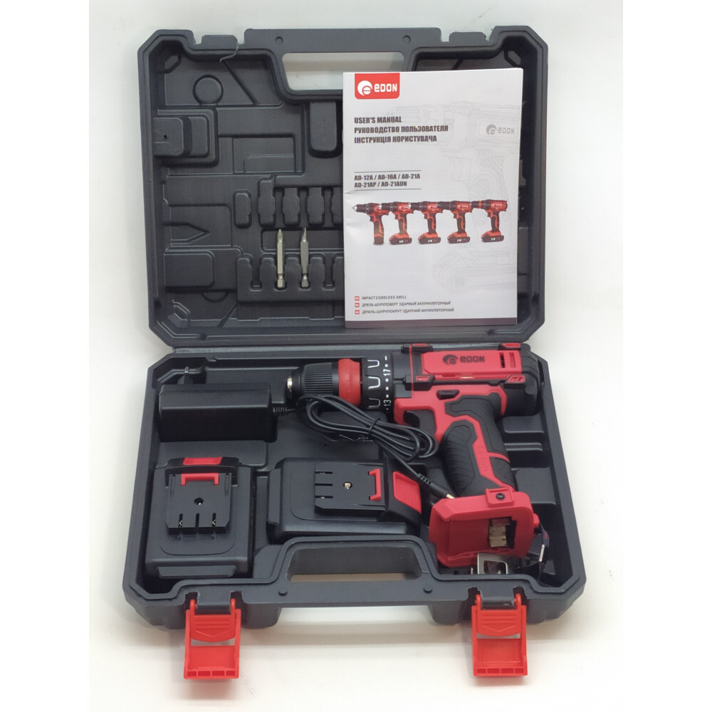 Акумуляторний шуруповерт Edon AD-21AUN, швидкознімний патрон - Зображення 6