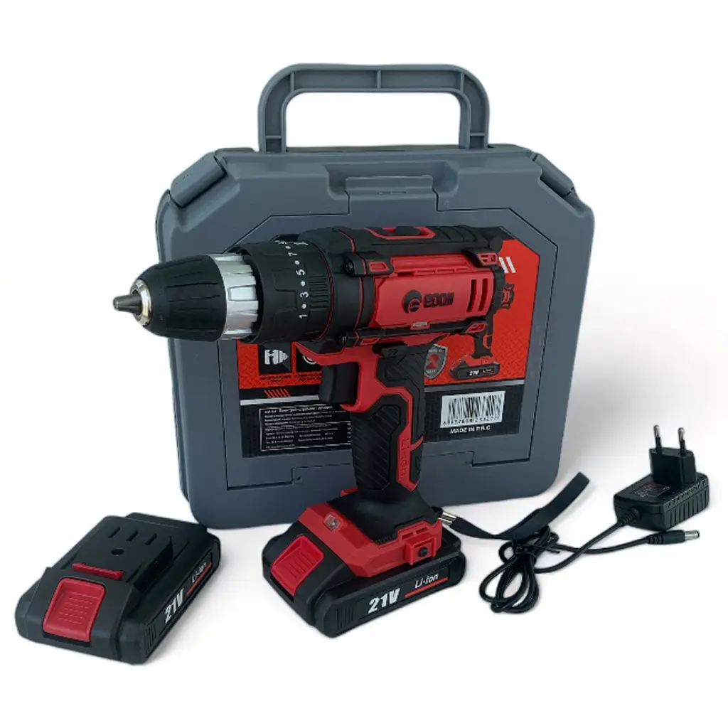 Дриль-шуруповерт акумуляторний з набором насадок Edon AD-21CPK OL+ кейс (21 В, 2 шт АКБ) - Зображення 6