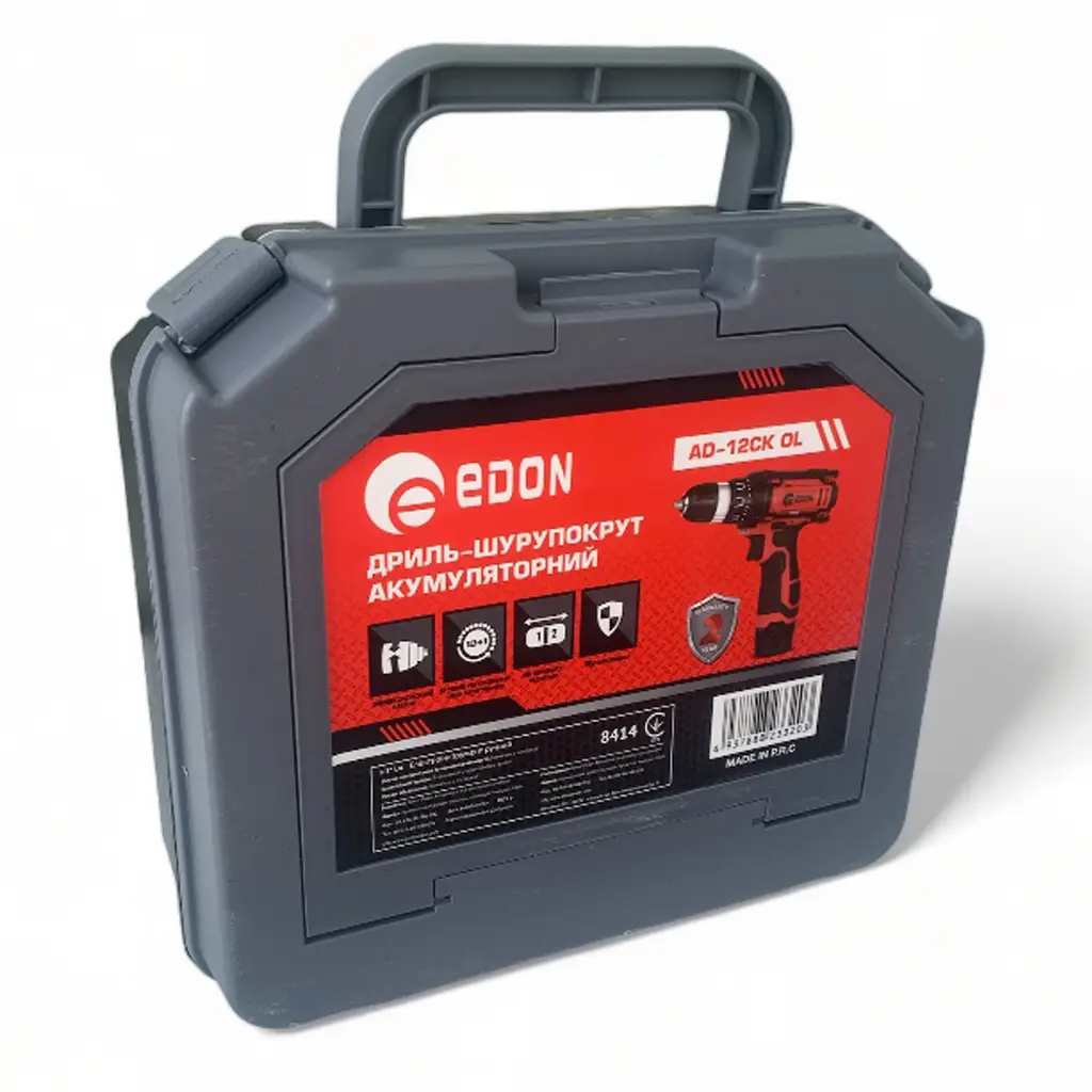 Дриль-шуруповерт акумуляторний з набором насадок Edon AD-12CK OL+ кейс (12 В, 2 шт АКБ) - Зображення 8
