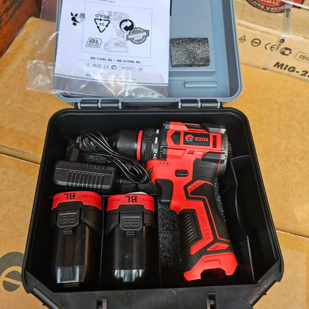 Акумуляторний безщітковий шуруповерт Edon ED-16BL OL - Зображення 2