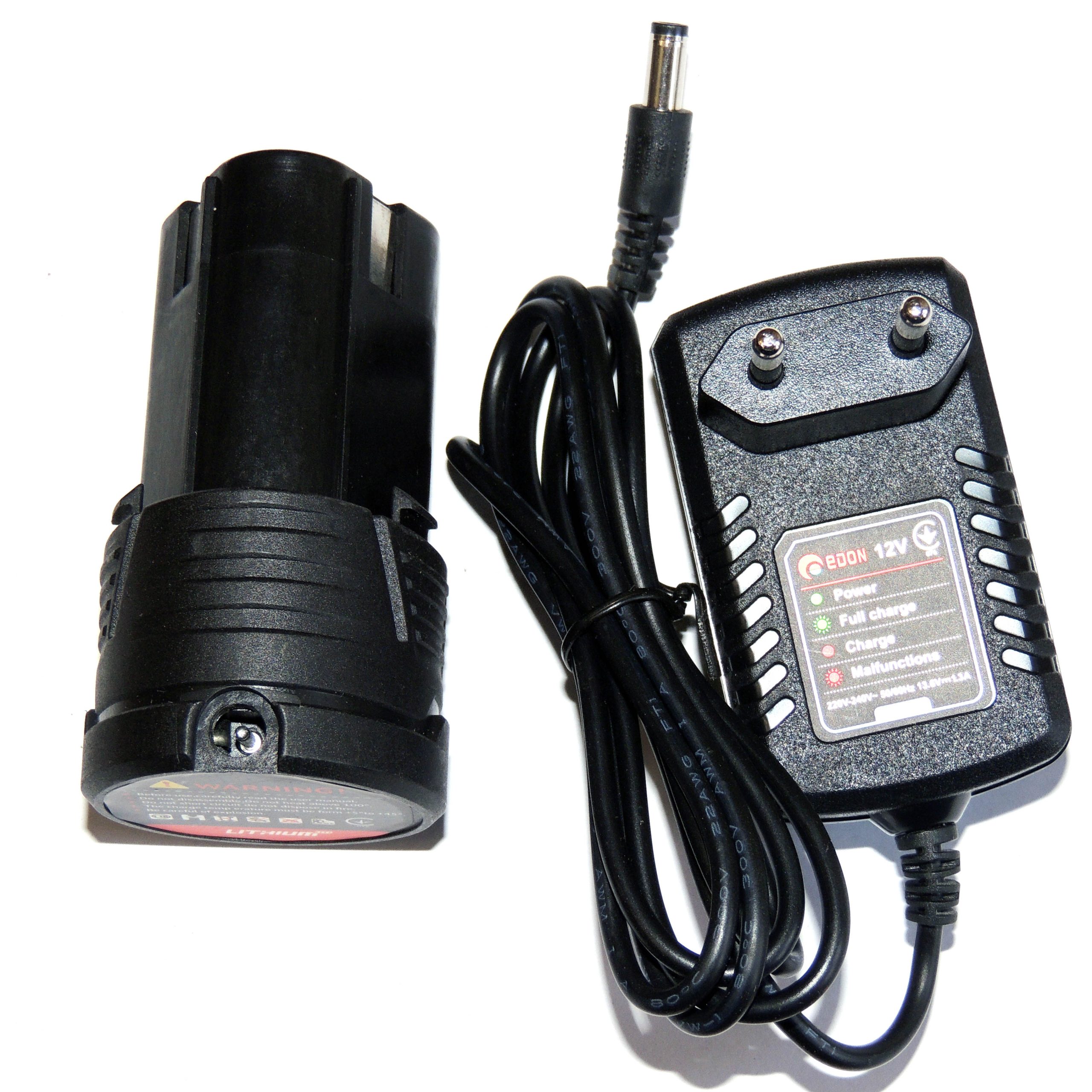 Акумулятор для шуруповерта Edon AD-12D, Li-ion, 12V 2A - Зображення 13