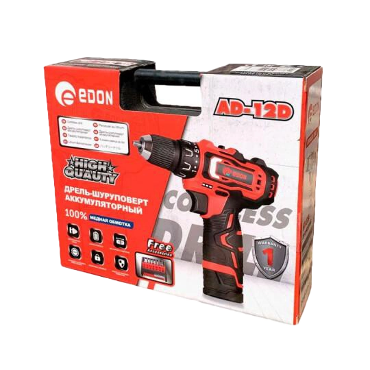 Акумуляторний шуруповерт Edon AD-12D - Зображення 2
