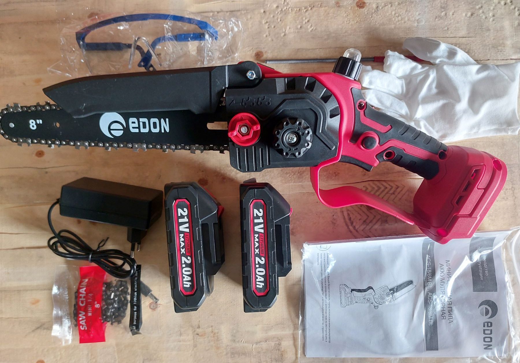 Ланцюгова електропилка з акумулятором EDON ACS -18/8 M BL (Безщітковий двигун) - Зображення 2