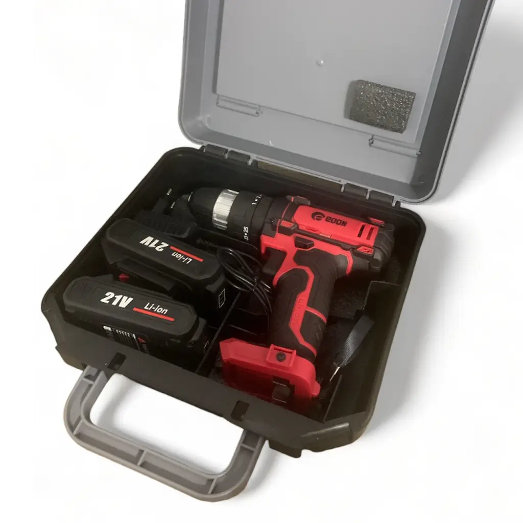 Дриль-шуруповерт акумуляторний з набором насадок Edon AD-21CPK OL+ кейс (21 В, 2 шт АКБ) - Зображення 4