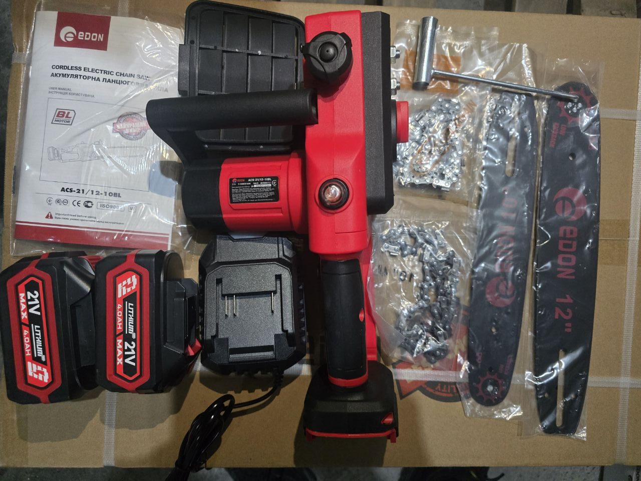 Акумуляторна ланцюгова пилка EDON ACS-21/12-10 BL - Зображення 2